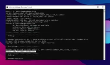 Remove Office key on Windows CMD